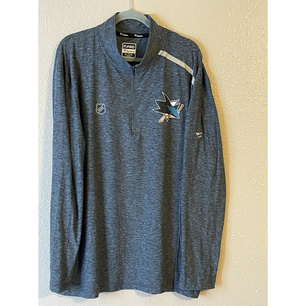 Men's 3XL NWOT San Jose Sharks Fanatics Authentic‎ Pro 1/4 Zip Jacket